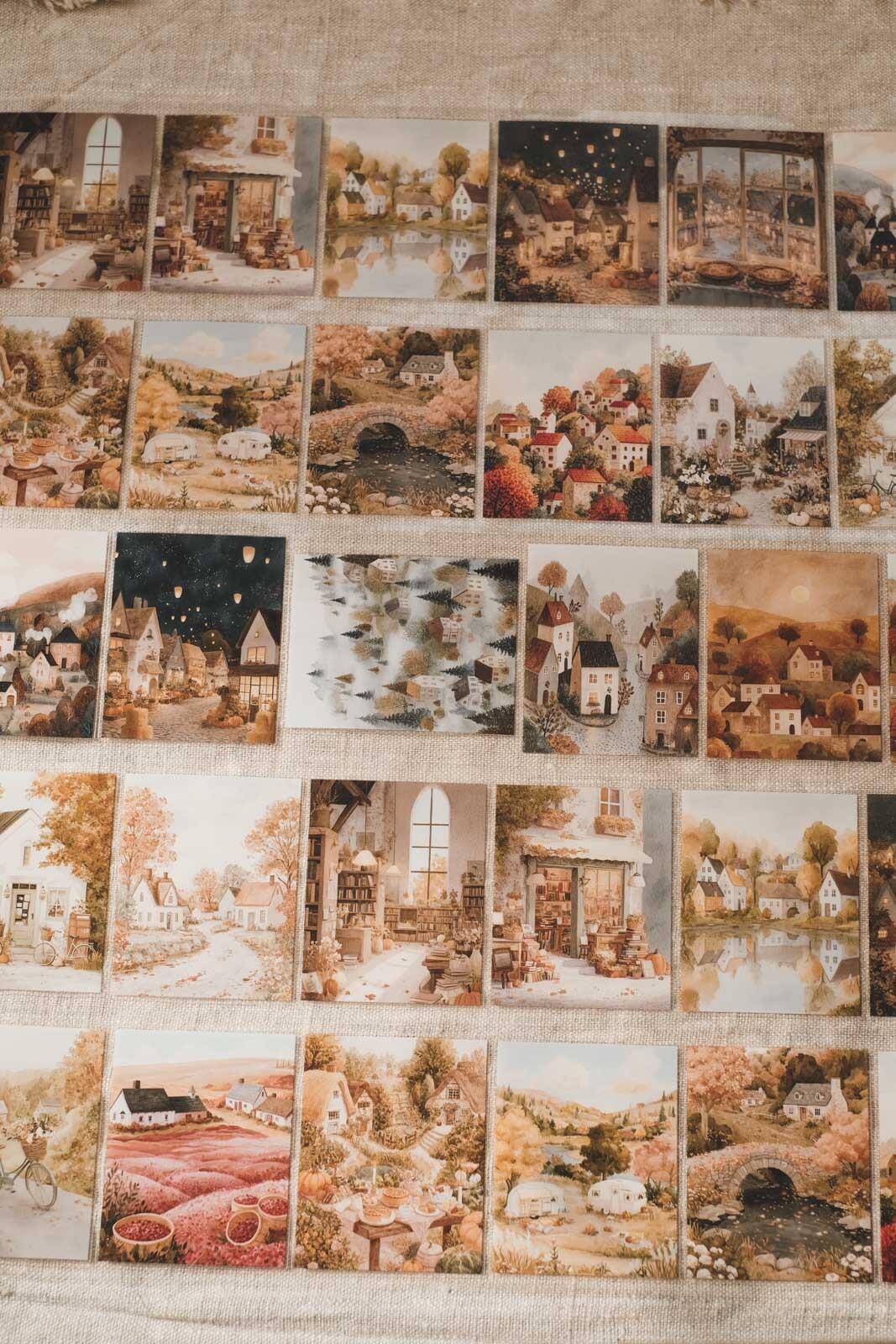 Cosy, Wholesome Autumnal Village 8cm Wide Kiss Cut Ink PET Tape — image 6