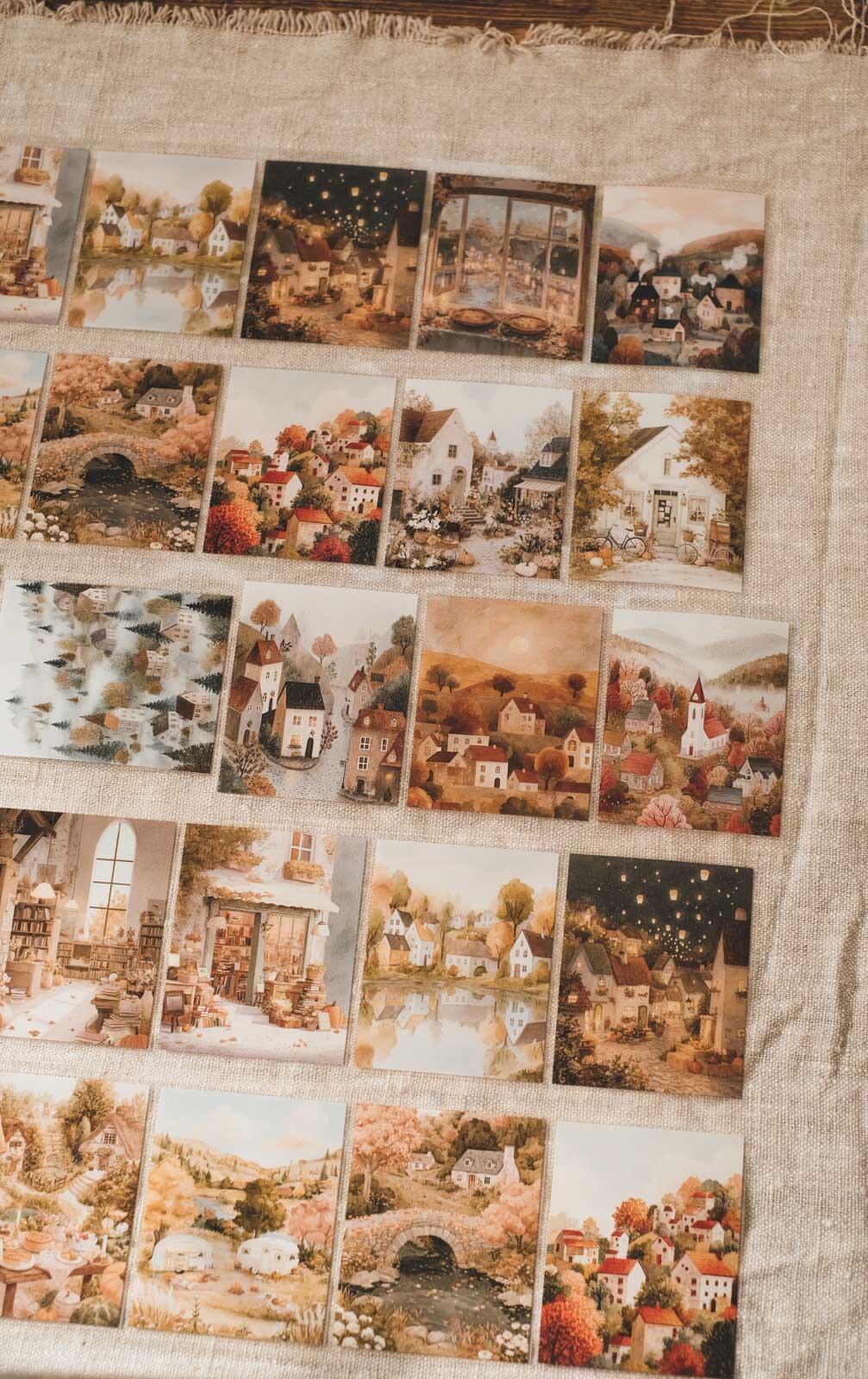 Cosy, Wholesome Autumnal Village 8cm Wide Kiss Cut Ink PET Tape — image 7