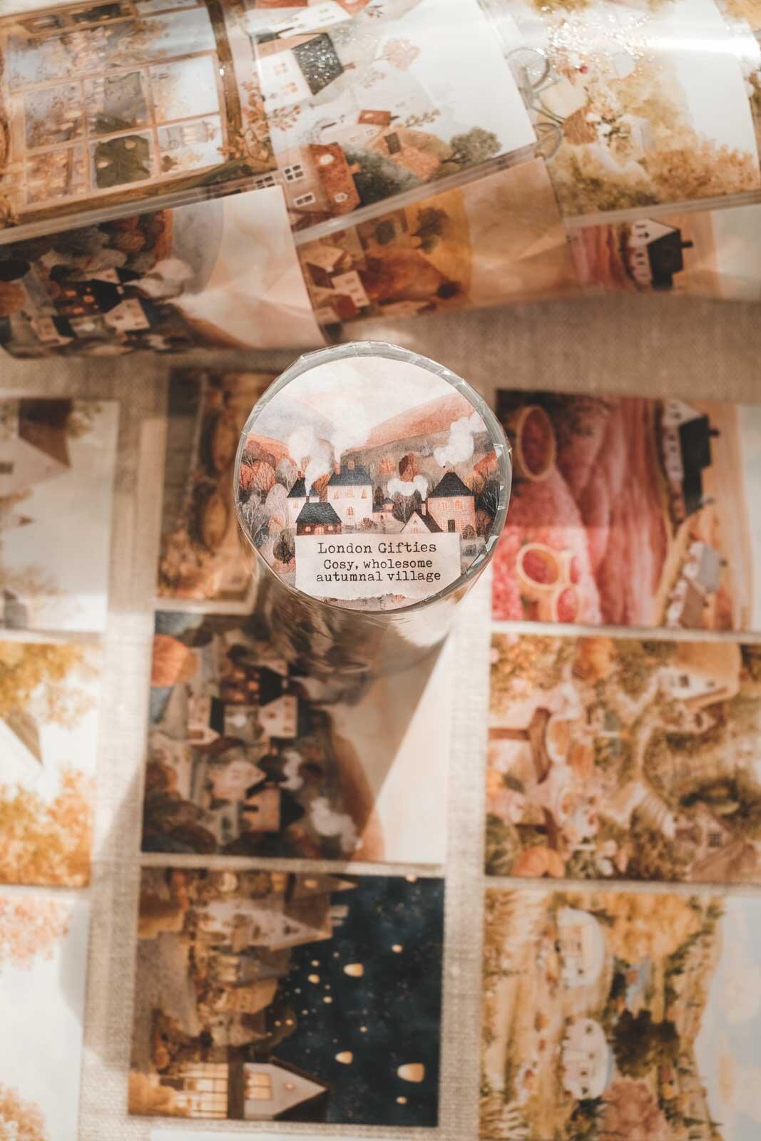 Cosy, Wholesome Autumnal Village 8cm Wide Kiss Cut Ink PET Tape — image 9