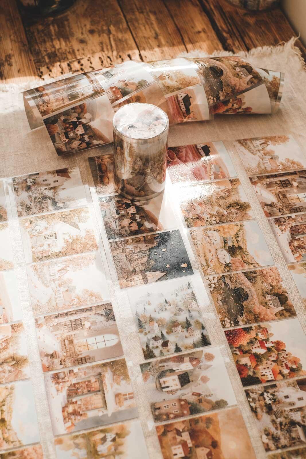 Cosy, Wholesome Autumnal Village 8cm Wide Kiss Cut Ink PET Tape — image 11