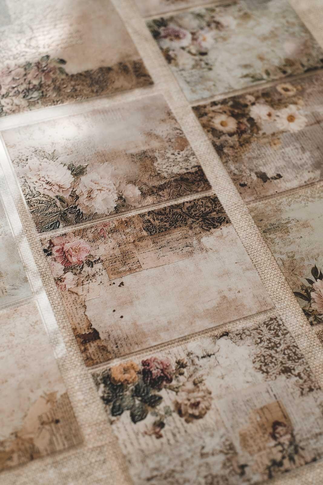 Tattered Vintage Lace & Florals Collage 8cm Wide Kiss Cut Ink PET Tape — image 17