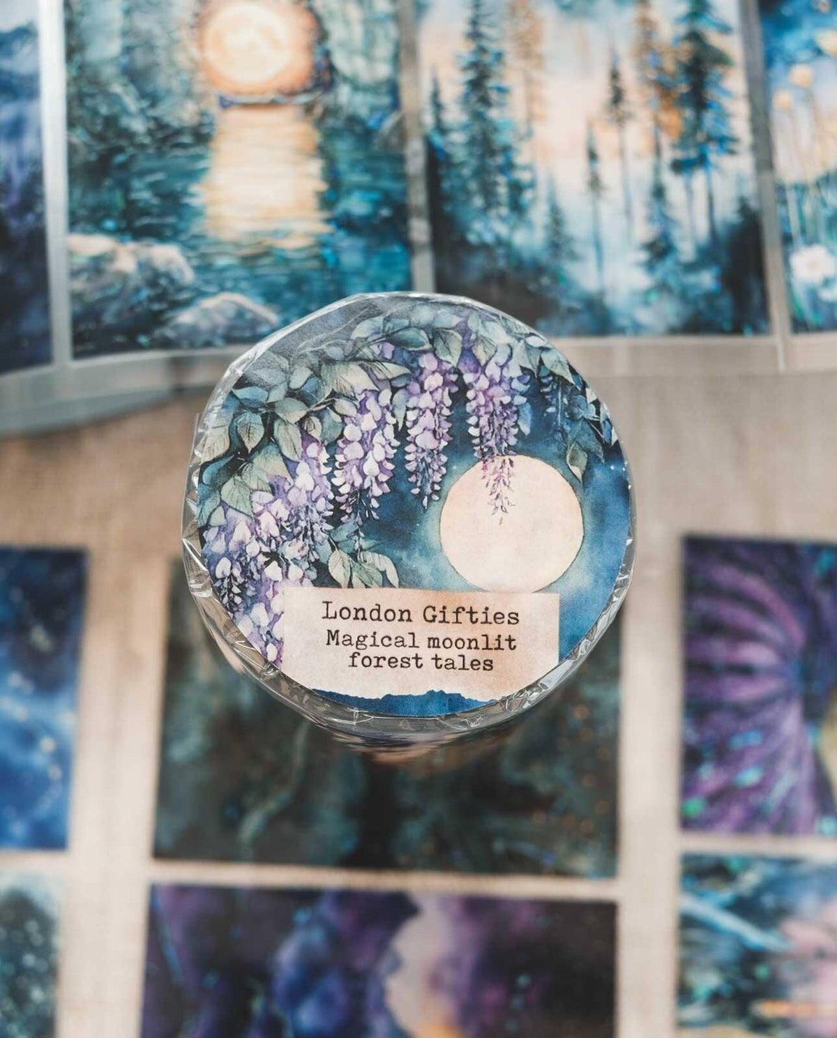Magical Moonlit Forest Tales 8cm Wide Holographic Kiss-Cut 3D Gloss PET Tape — image 1