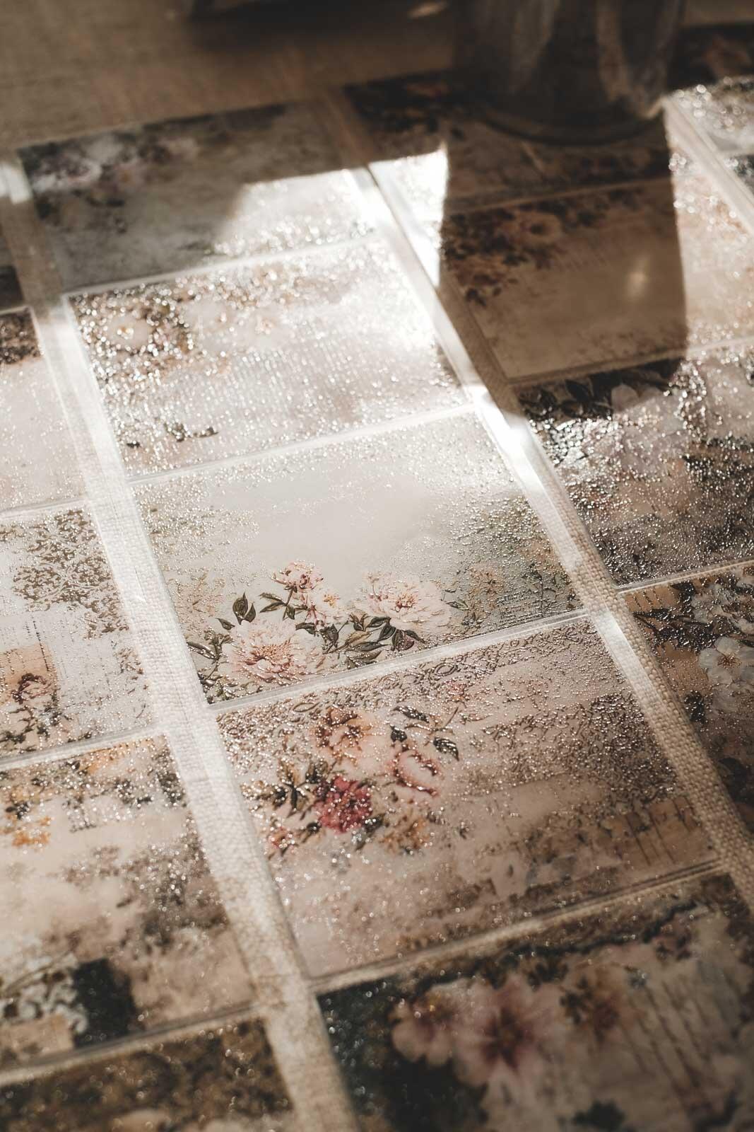 Tattered Vintage Lace & Florals Collage 8cm Wide Kiss Cut Ink PET Tape — image 13