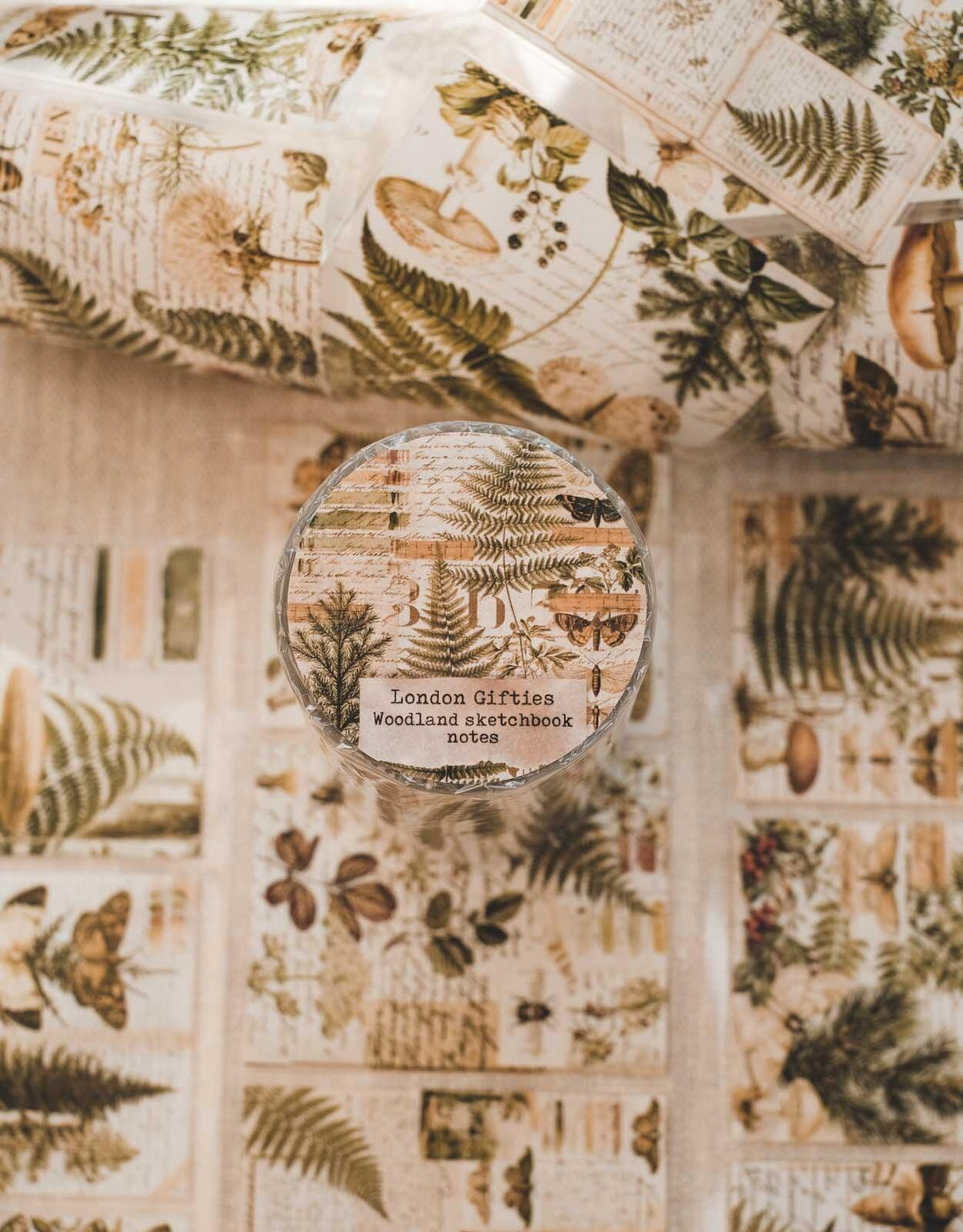 Woodland Sketchbook Notes 8cm Wide Kiss Cut Ink PET Tape — image 1