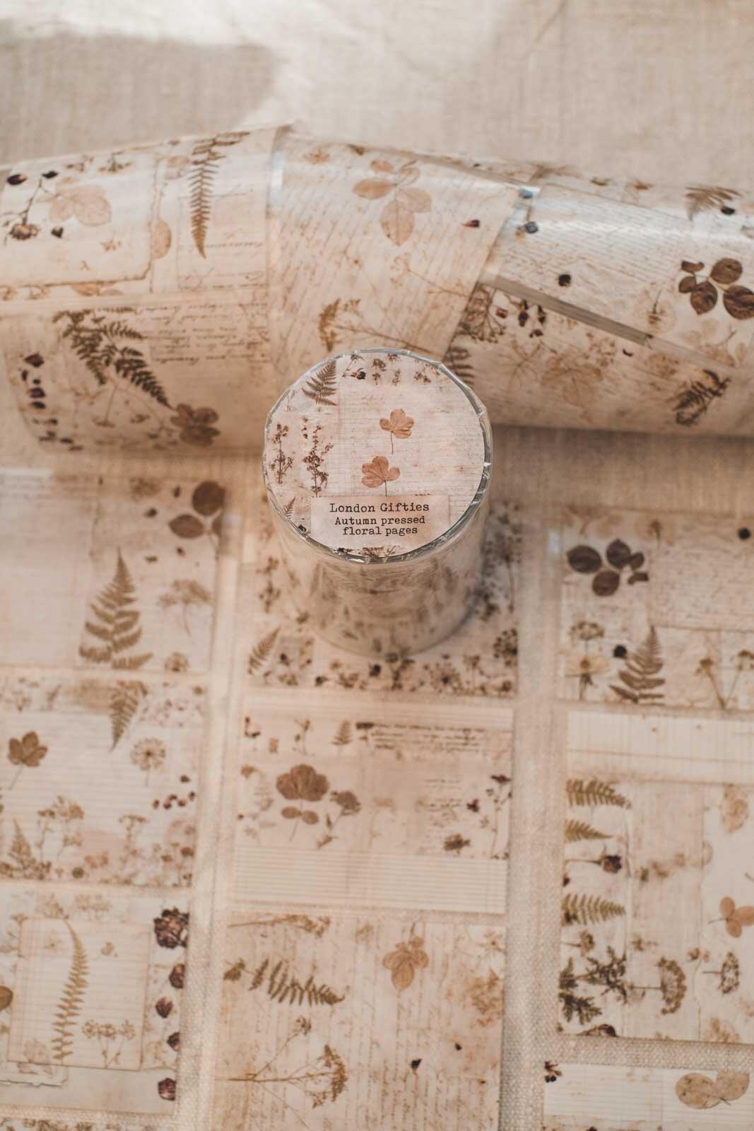 Autumn Pressed Floral Pages 8cm Wide Kiss Cut Ink PET Tape — image 11