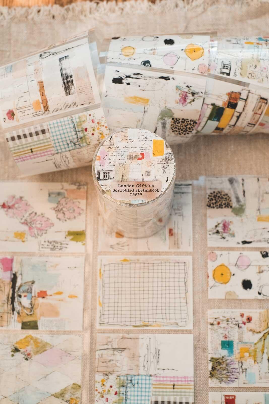 Scribbled Sketchbook Pages 8cm Wide Kiss Cut Ink PET Tape — image 13