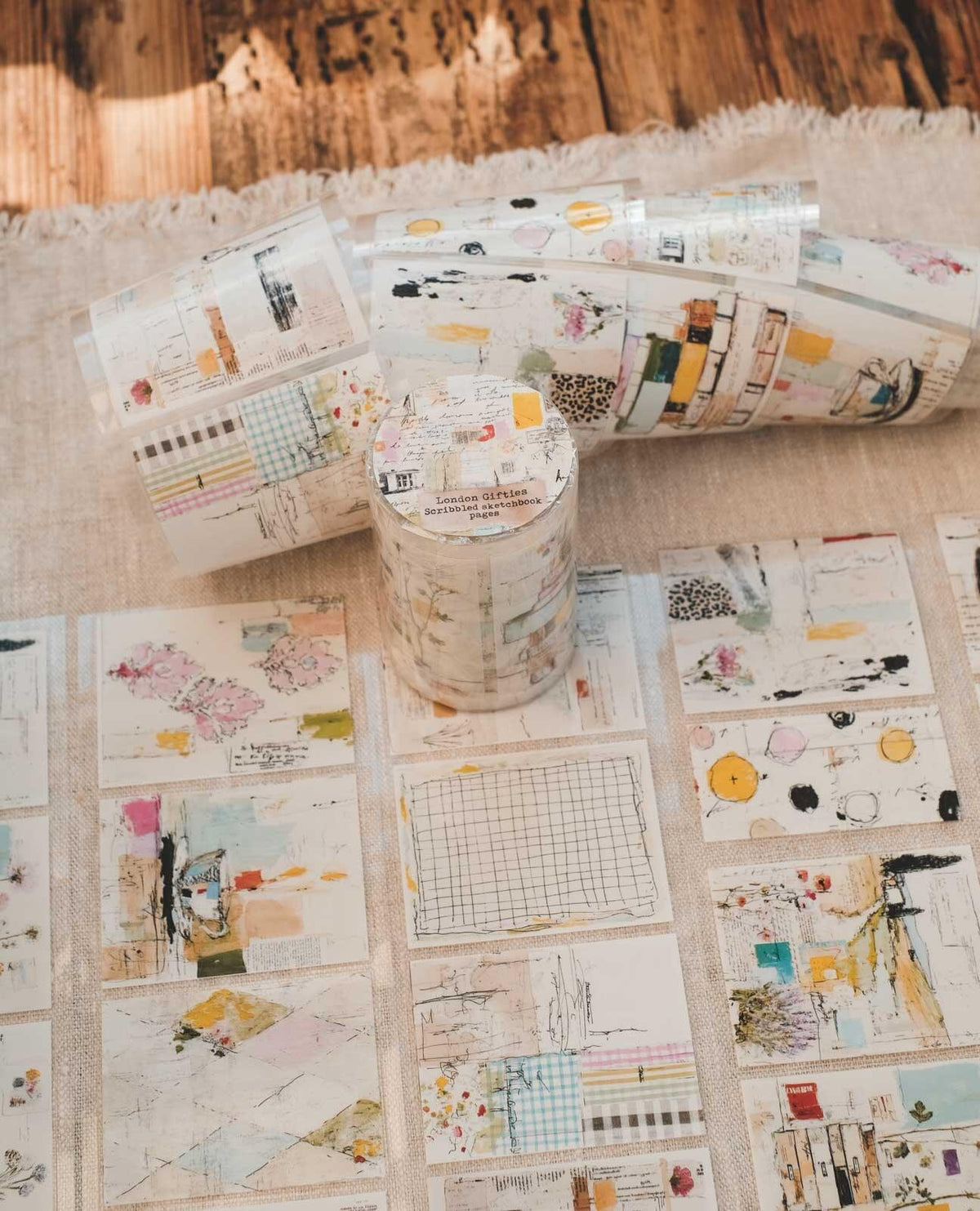 Scribbled Sketchbook Pages 8cm Wide Kiss Cut Ink PET Tape — image 14