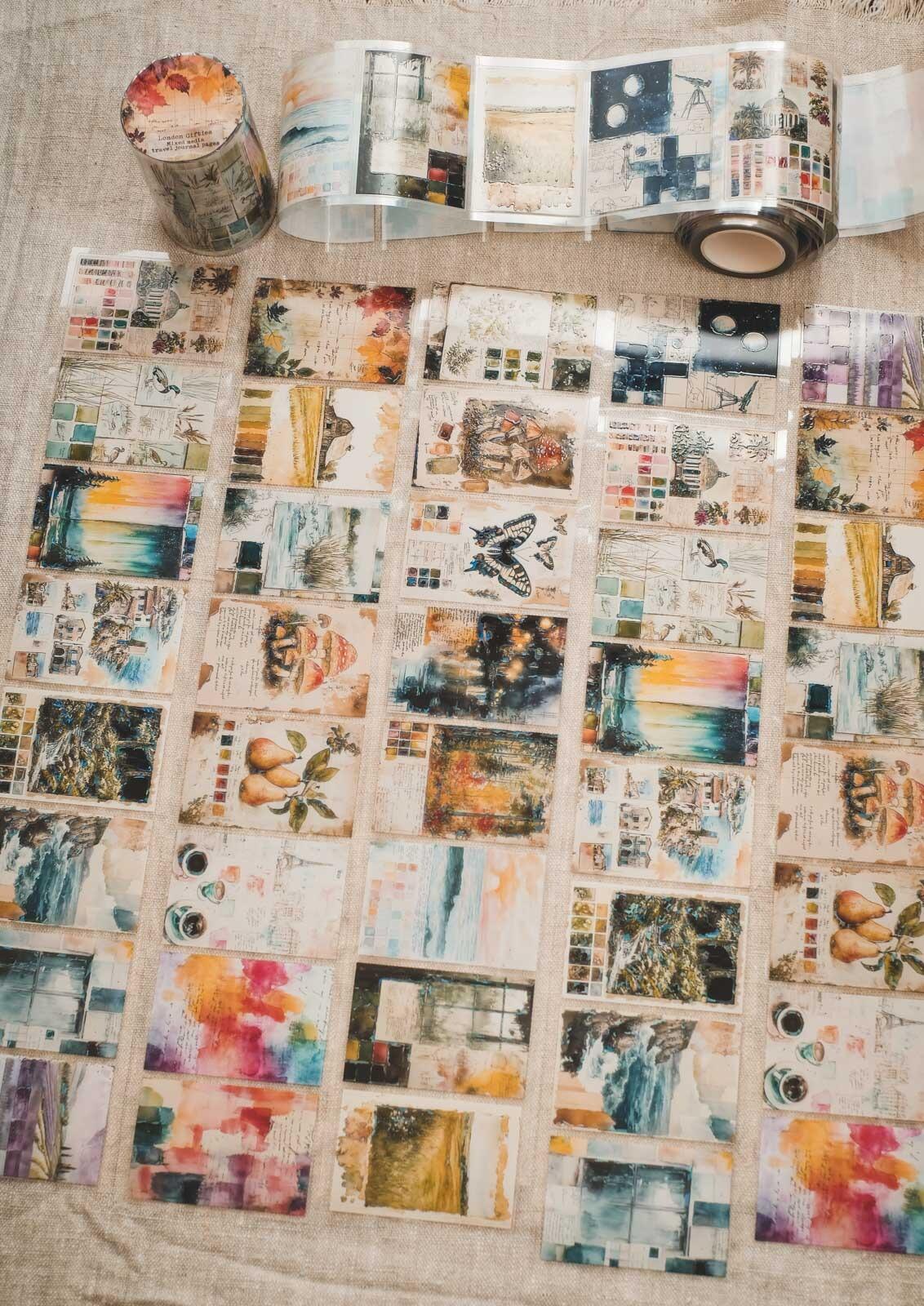Mixed Media Travel Journal Pages 8cm Wide Holographic Kiss-Cut 3D Gloss PET Tape — image 2