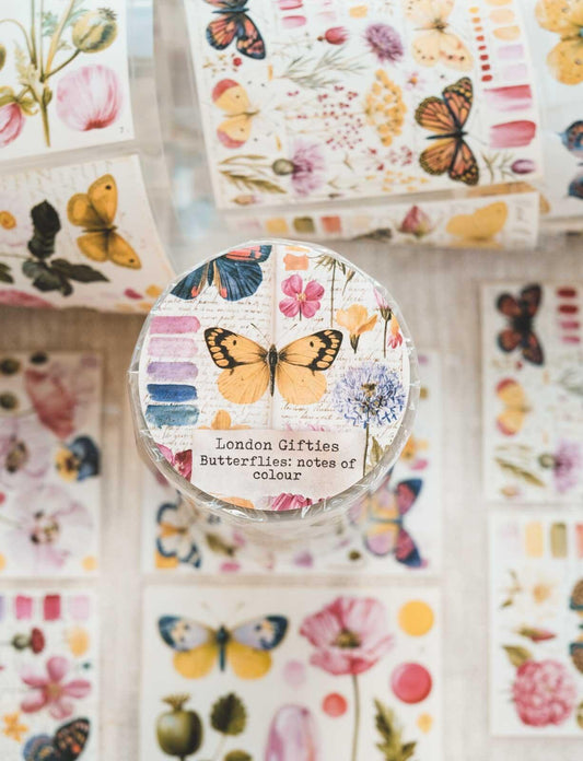 Butterflies: Notes of Colour 8cm Wide Kiss Cut Ink PET Tape — image 1