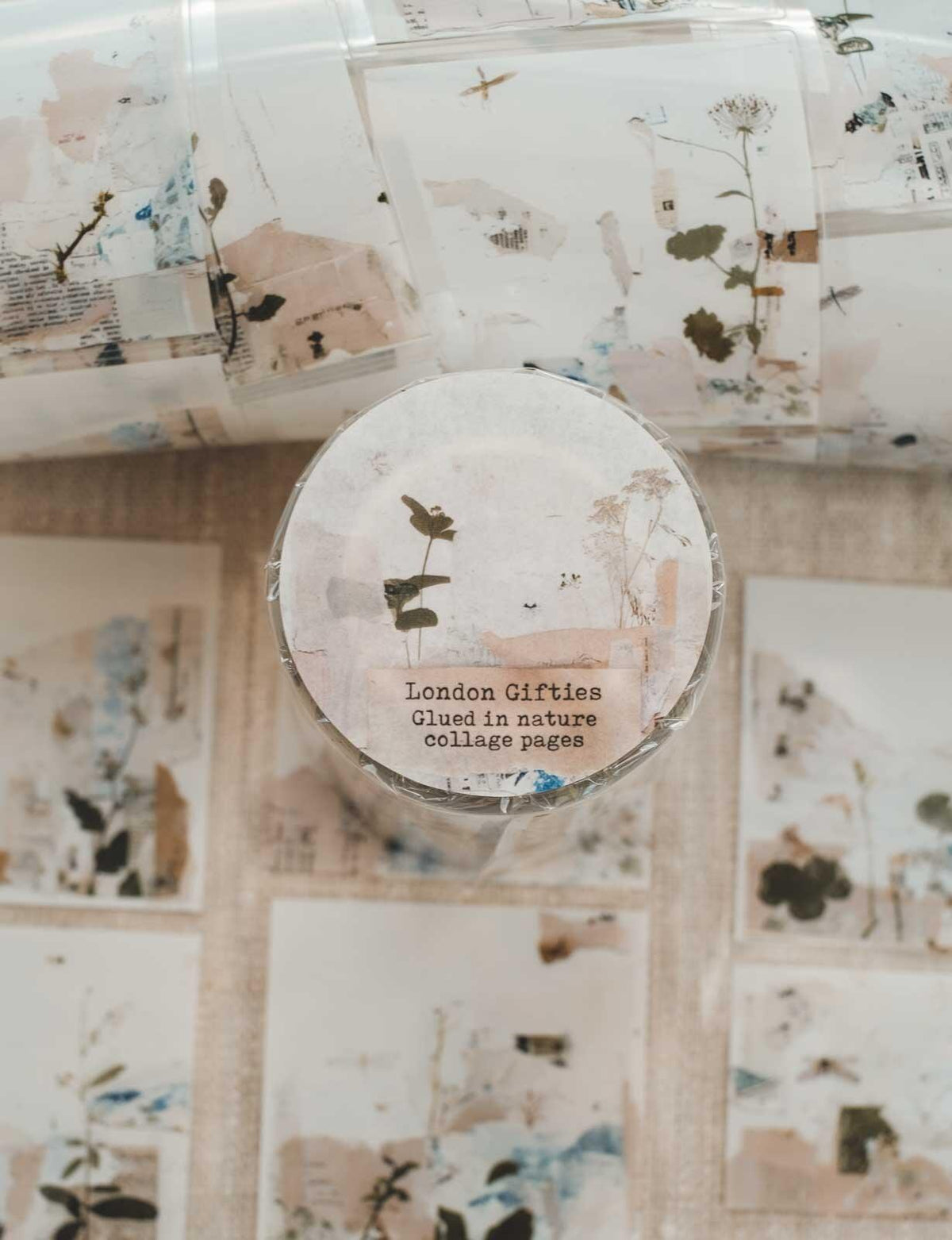 Glued in Nature Collage Pages 6cm Wide Kiss Cut Ink PET Tape — image 1