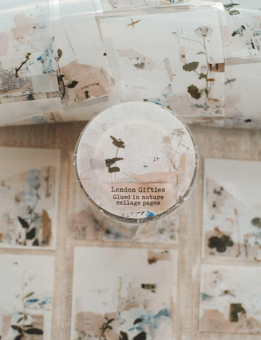 Glued in Nature Collage Pages 6cm Wide Kiss Cut Ink PET Tape — image 1