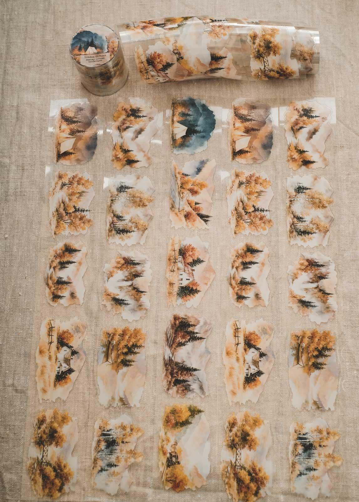 Dreamy Autumn Landscapes 6cm Wide Kiss Cut Ink PET Tape — image 2