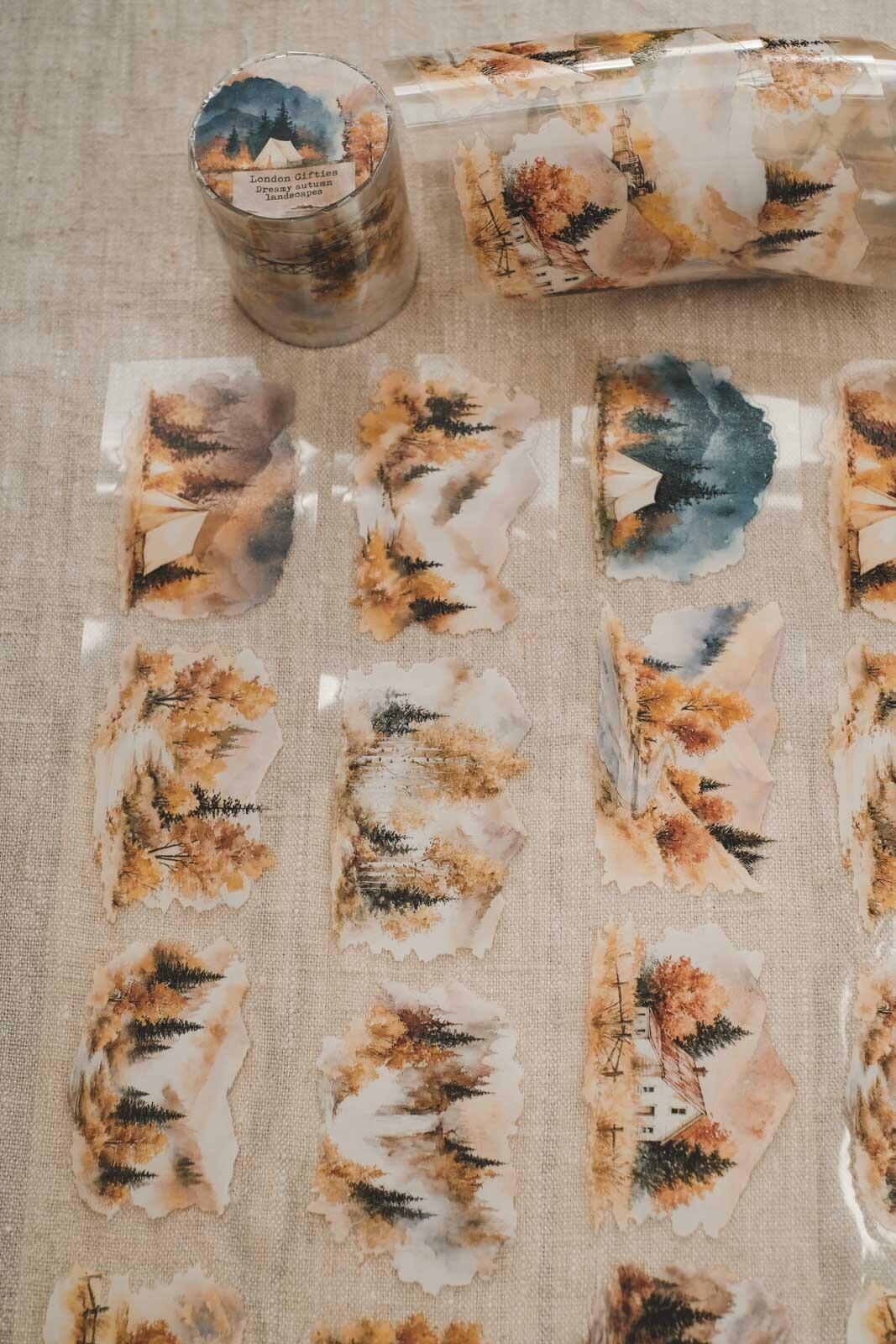 Dreamy Autumn Landscapes 6cm Wide Kiss Cut Ink PET Tape — image 3
