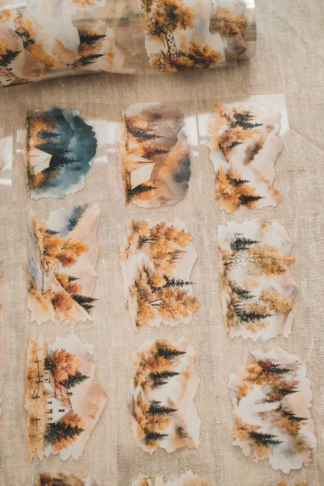 Dreamy Autumn Landscapes 6cm Wide Kiss Cut Ink PET Tape — image 4