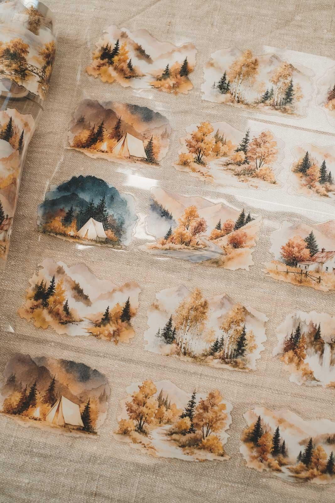 Dreamy Autumn Landscapes 6cm Wide Kiss Cut Ink PET Tape — image 7