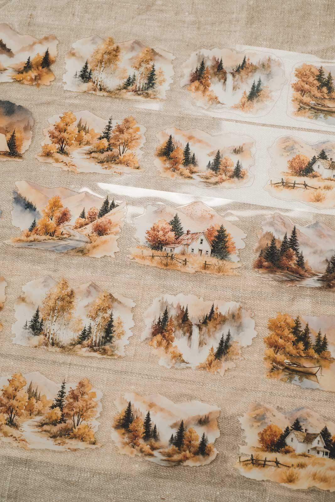 Dreamy Autumn Landscapes 6cm Wide Kiss Cut Ink PET Tape — image 8