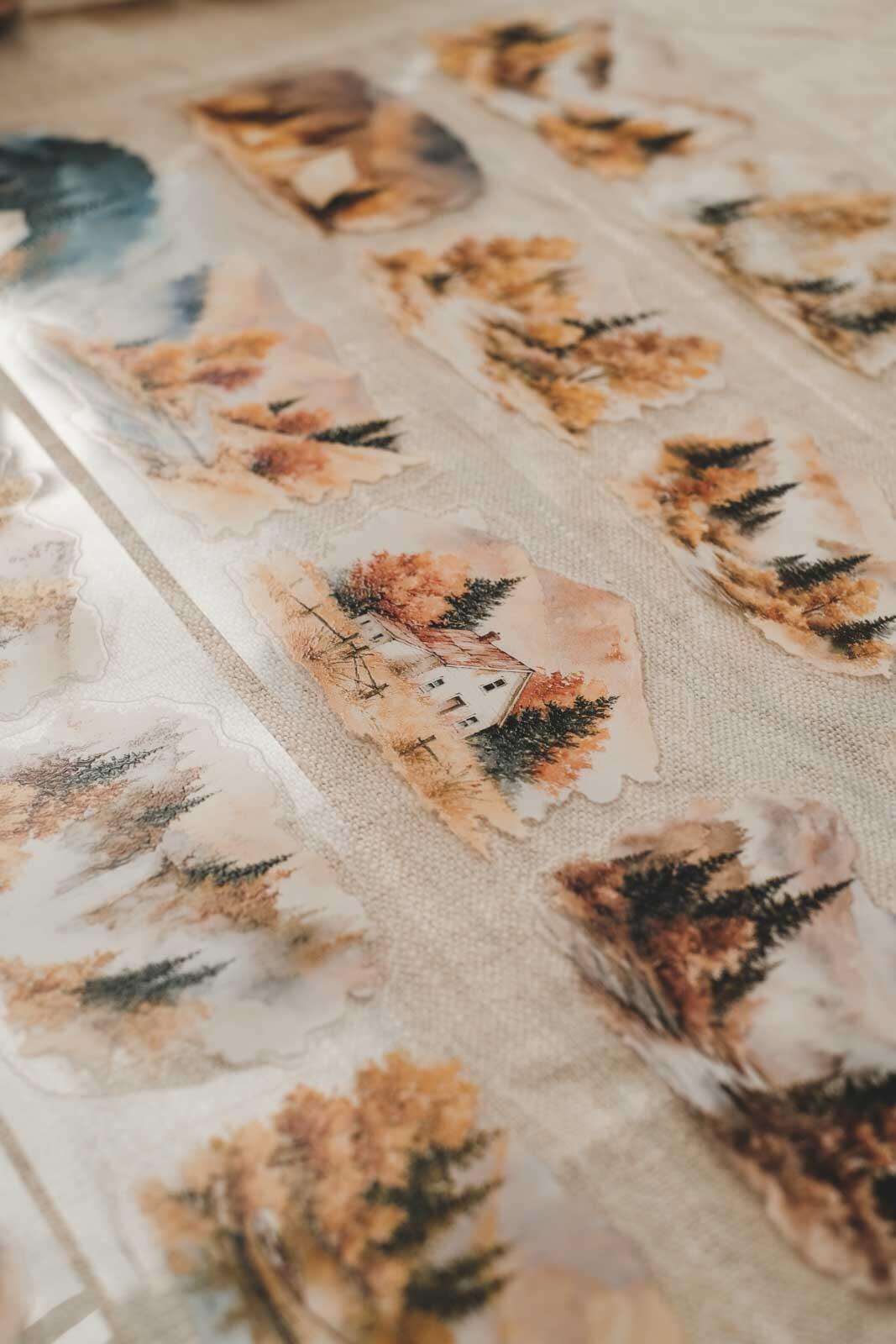 Dreamy Autumn Landscapes 6cm Wide Kiss Cut Ink PET Tape — image 13