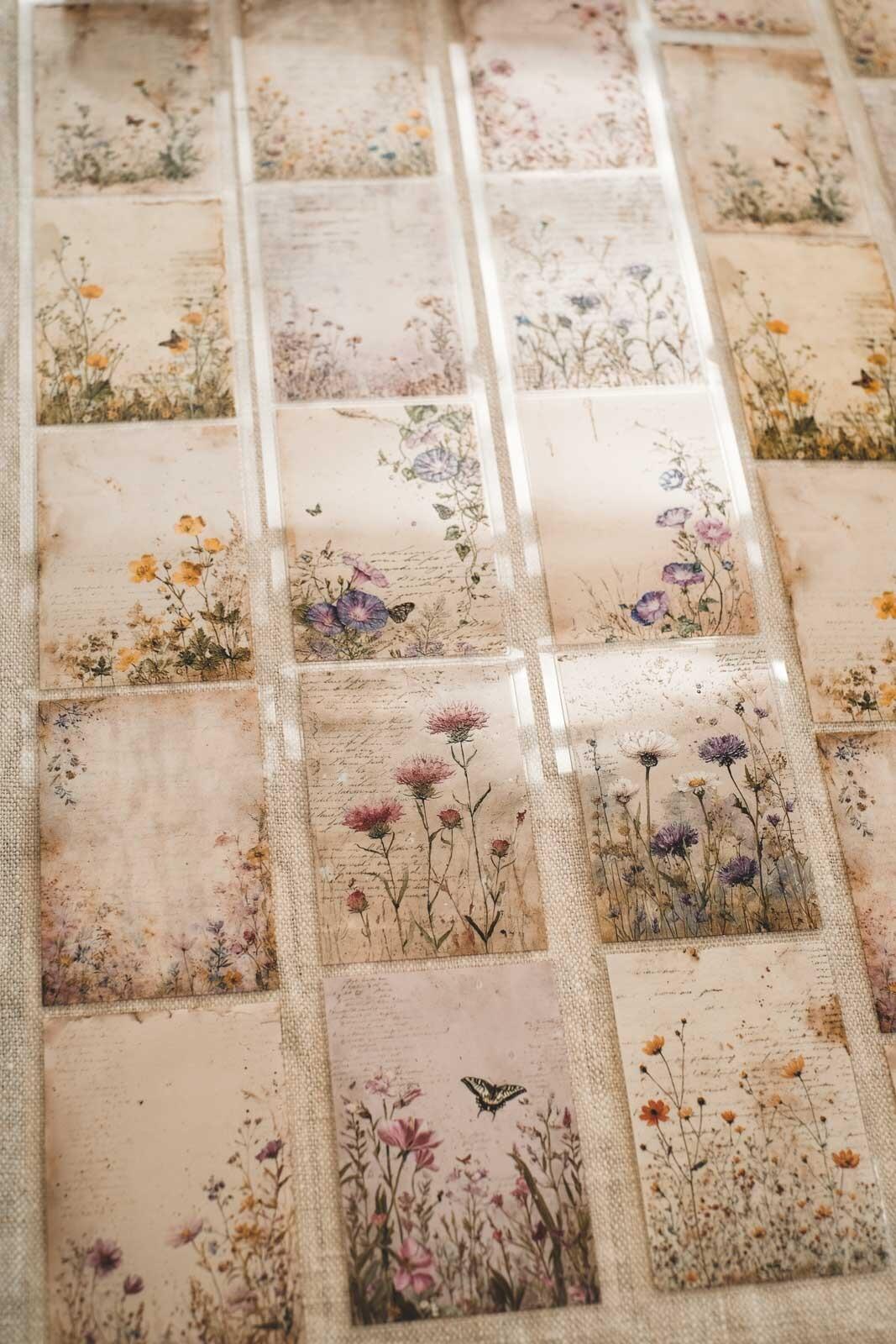 Meadow Flower Vintage Notes 6cm Wide Kiss Cut Ink PET Tape — image 6