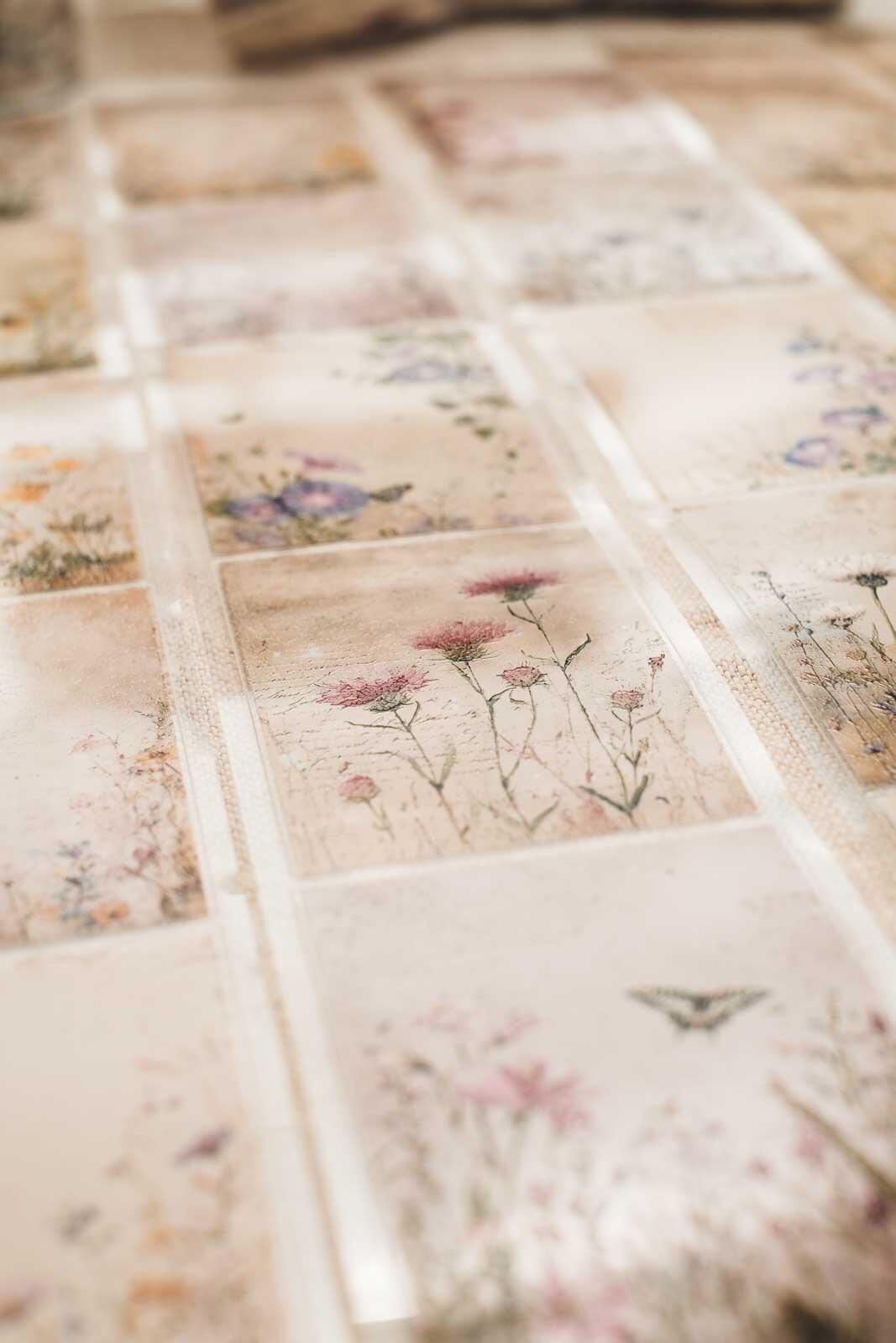Meadow Flower Vintage Notes 6cm Wide Kiss Cut Ink PET Tape — image 11