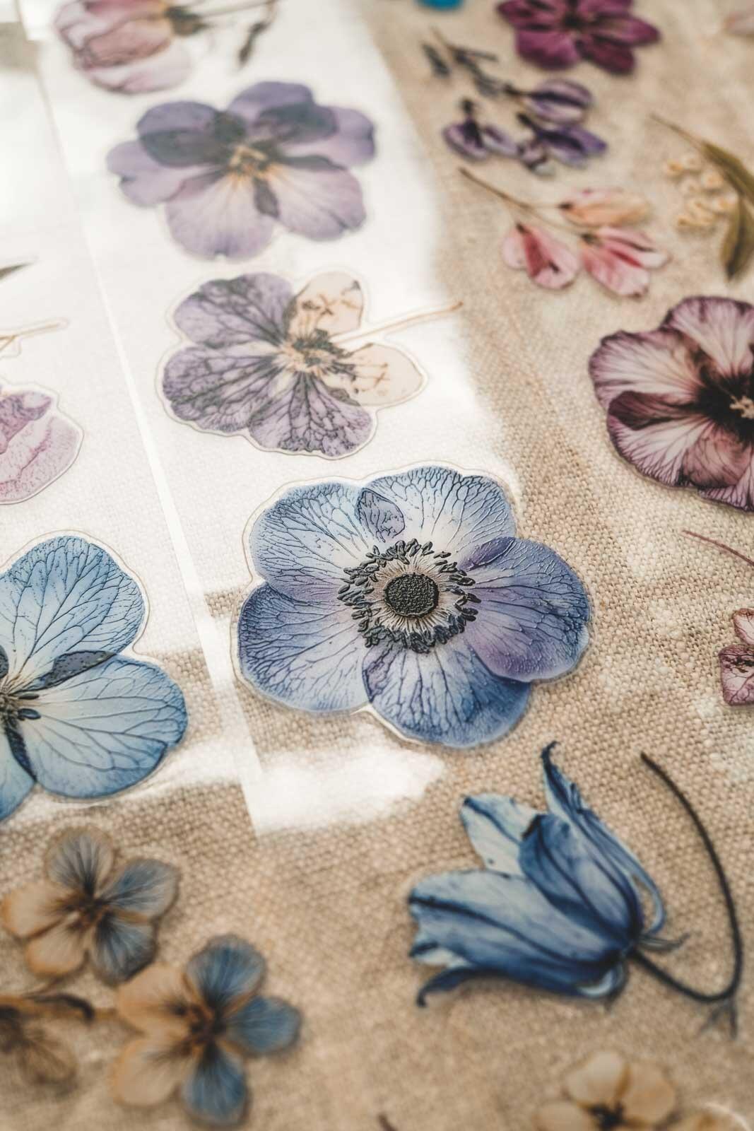 English Pressed Florals 6cm Wide Kiss Cut Ink PET Tape — image 8