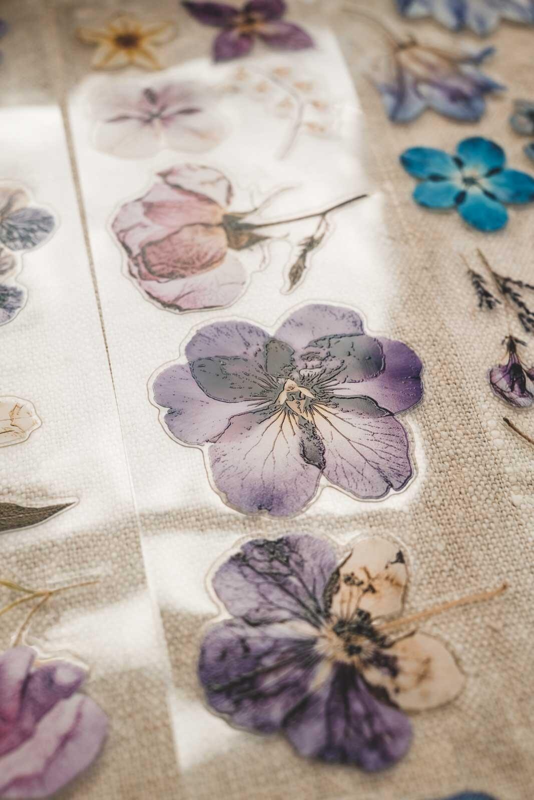 English Pressed Florals 6cm Wide Kiss Cut Ink PET Tape — image 10