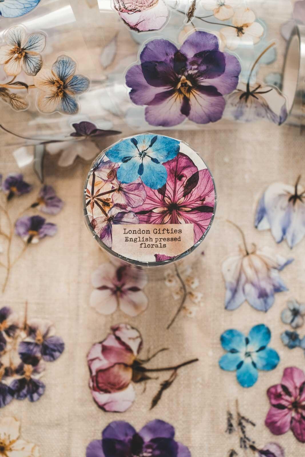 English Pressed Florals 6cm Wide Kiss Cut Ink PET Tape — image 14