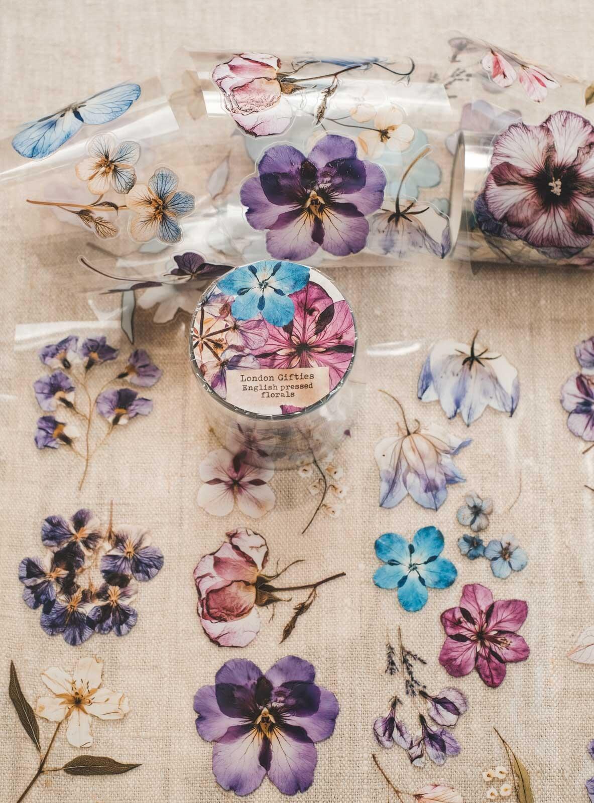 English Pressed Florals 6cm Wide Kiss Cut Ink PET Tape — image 15