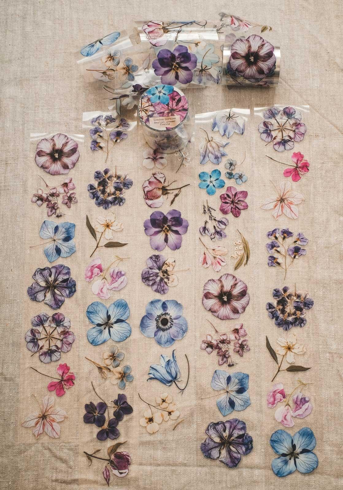 English Pressed Florals 6cm Wide Kiss Cut Ink PET Tape — image 16