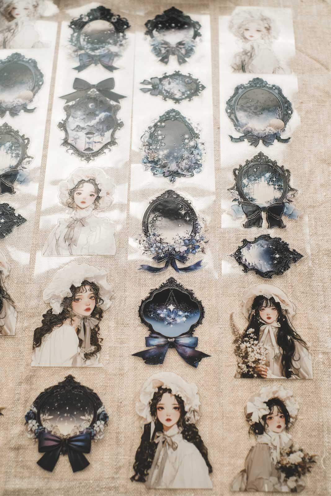 Black Mirrors & Beige Bonnets 6cm Wide Kiss Cut Ink PET Tape — image 5