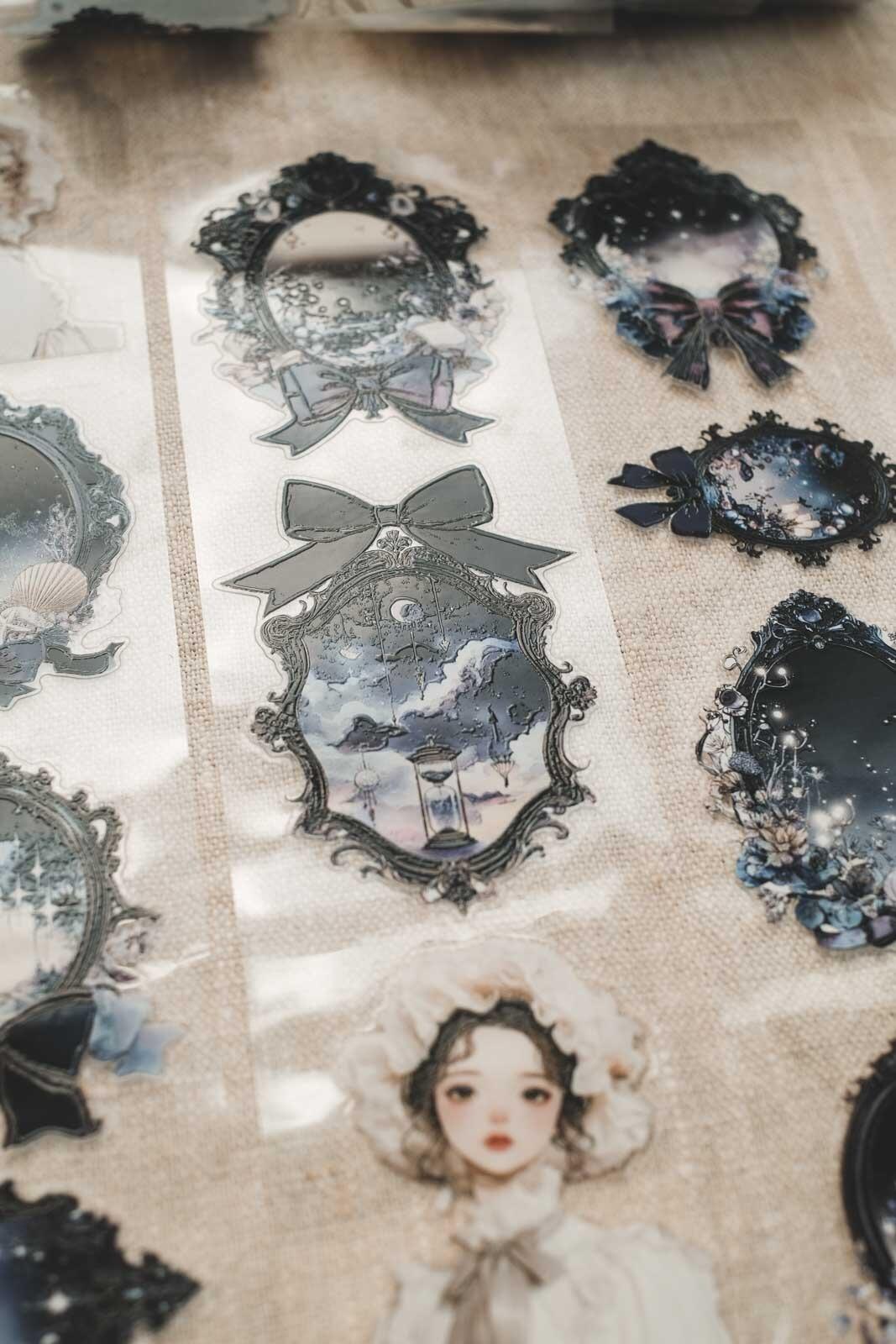 Black Mirrors & Beige Bonnets 6cm Wide Kiss Cut Ink PET Tape — image 10
