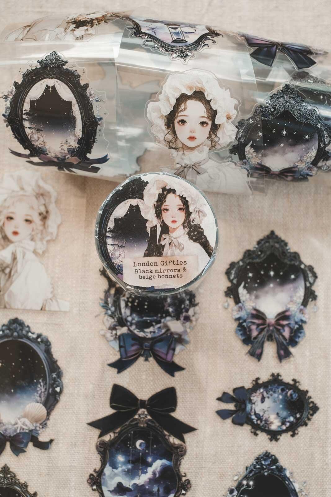 Black Mirrors & Beige Bonnets 6cm Wide Kiss Cut Ink PET Tape — image 13