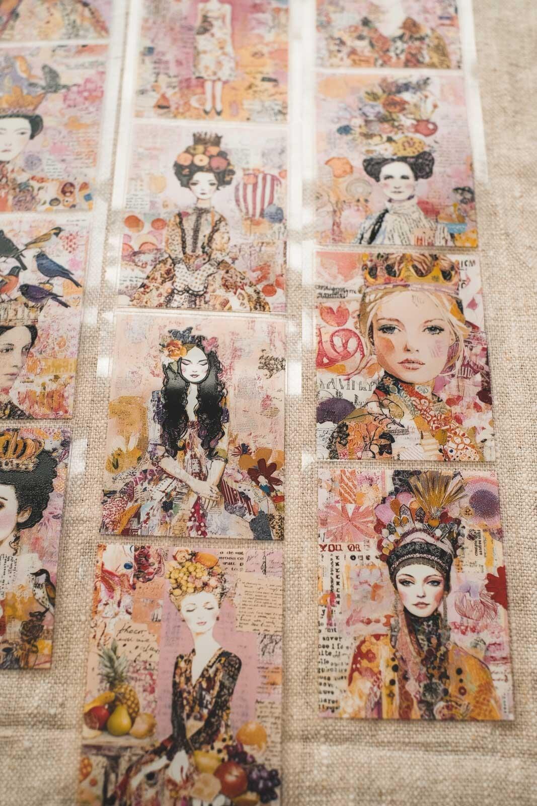 Colourful Ladies Collages 6cm Wide Kiss Cut Ink PET Tape — image 5