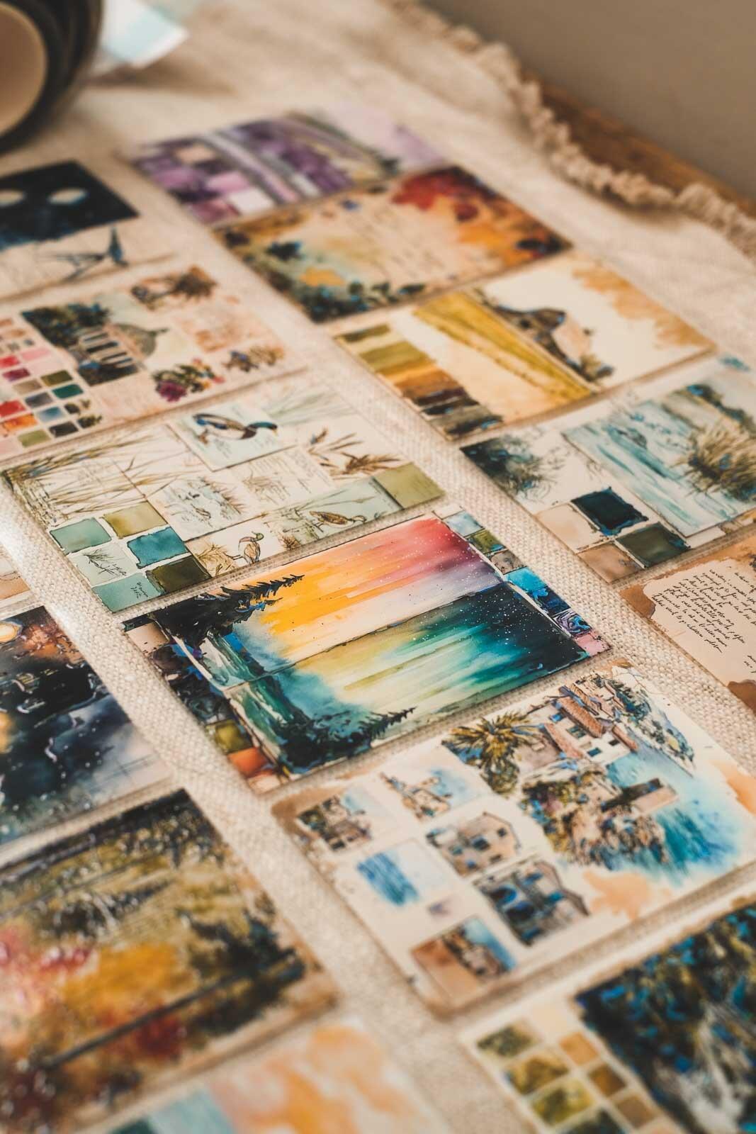 Mixed Media Travel Journal Pages 8cm Wide Holographic Kiss-Cut 3D Gloss PET Tape — image 12