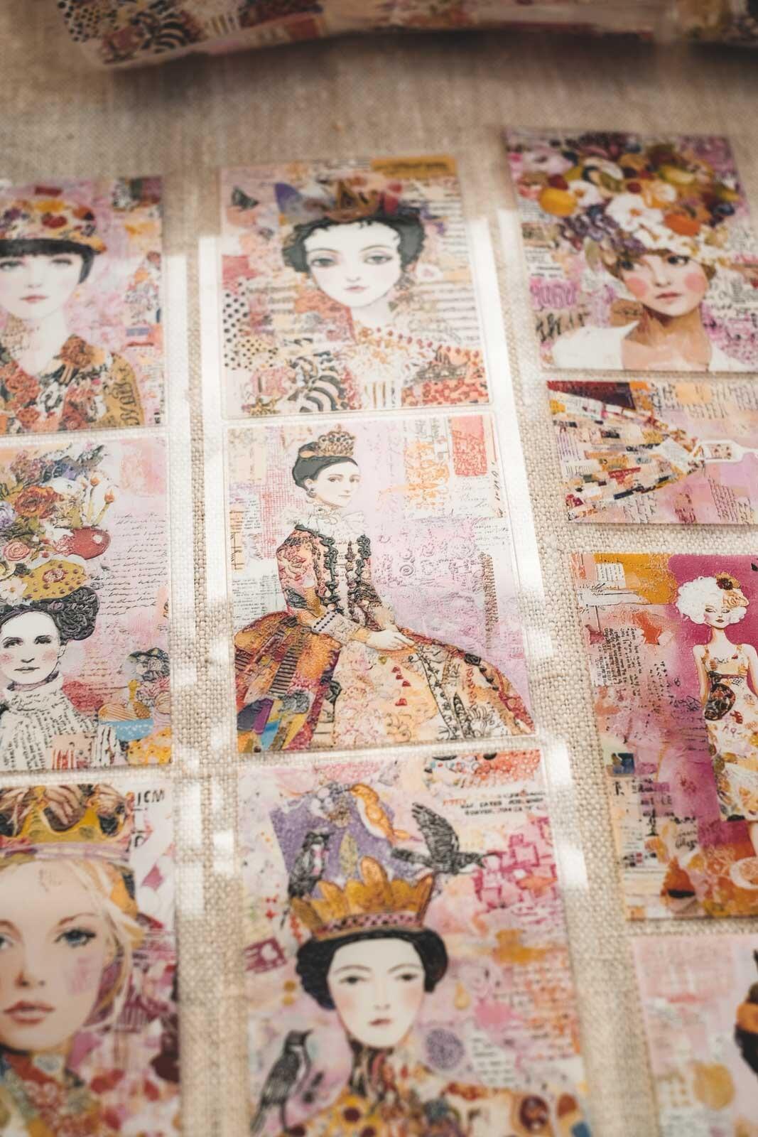 Colourful Ladies Collages 6cm Wide Kiss Cut Ink PET Tape — image 8