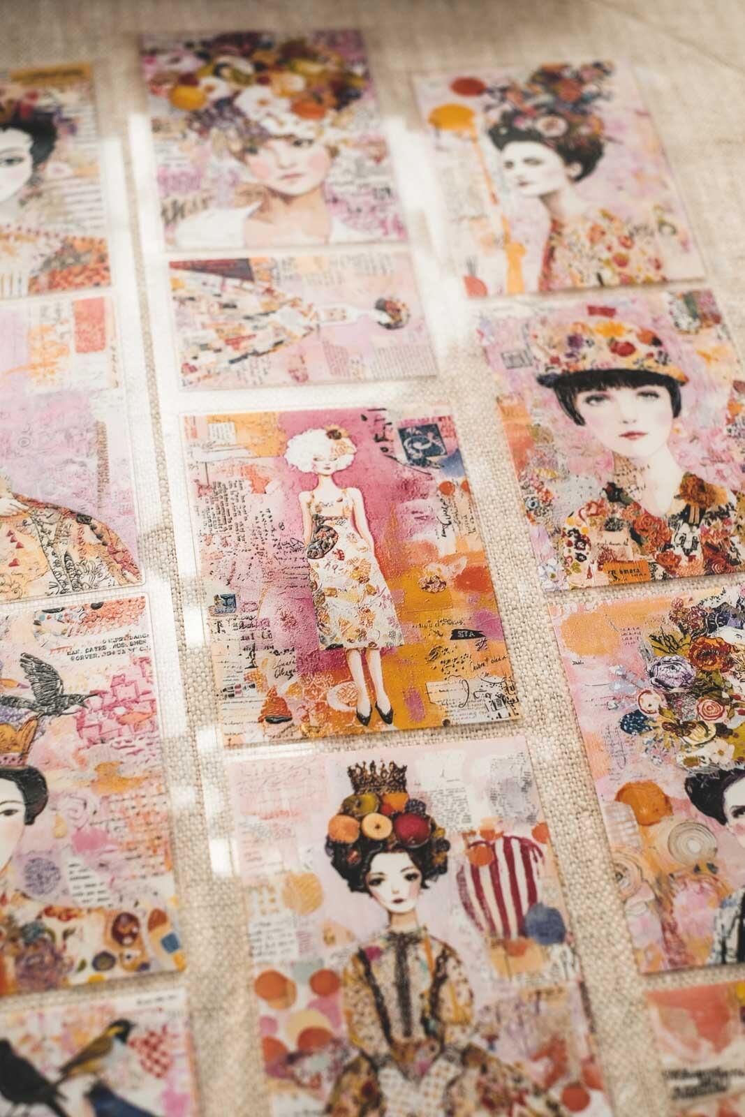 Colourful Ladies Collages 6cm Wide Kiss Cut Ink PET Tape — image 9