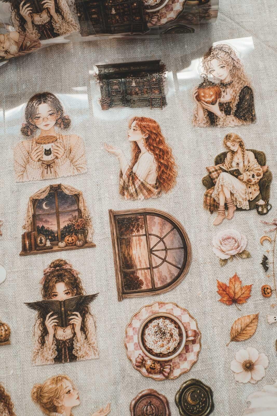 Cosy Pumpkin Booklover Girls 6cm Wide Kiss Cut Ink PET Tape — image 4