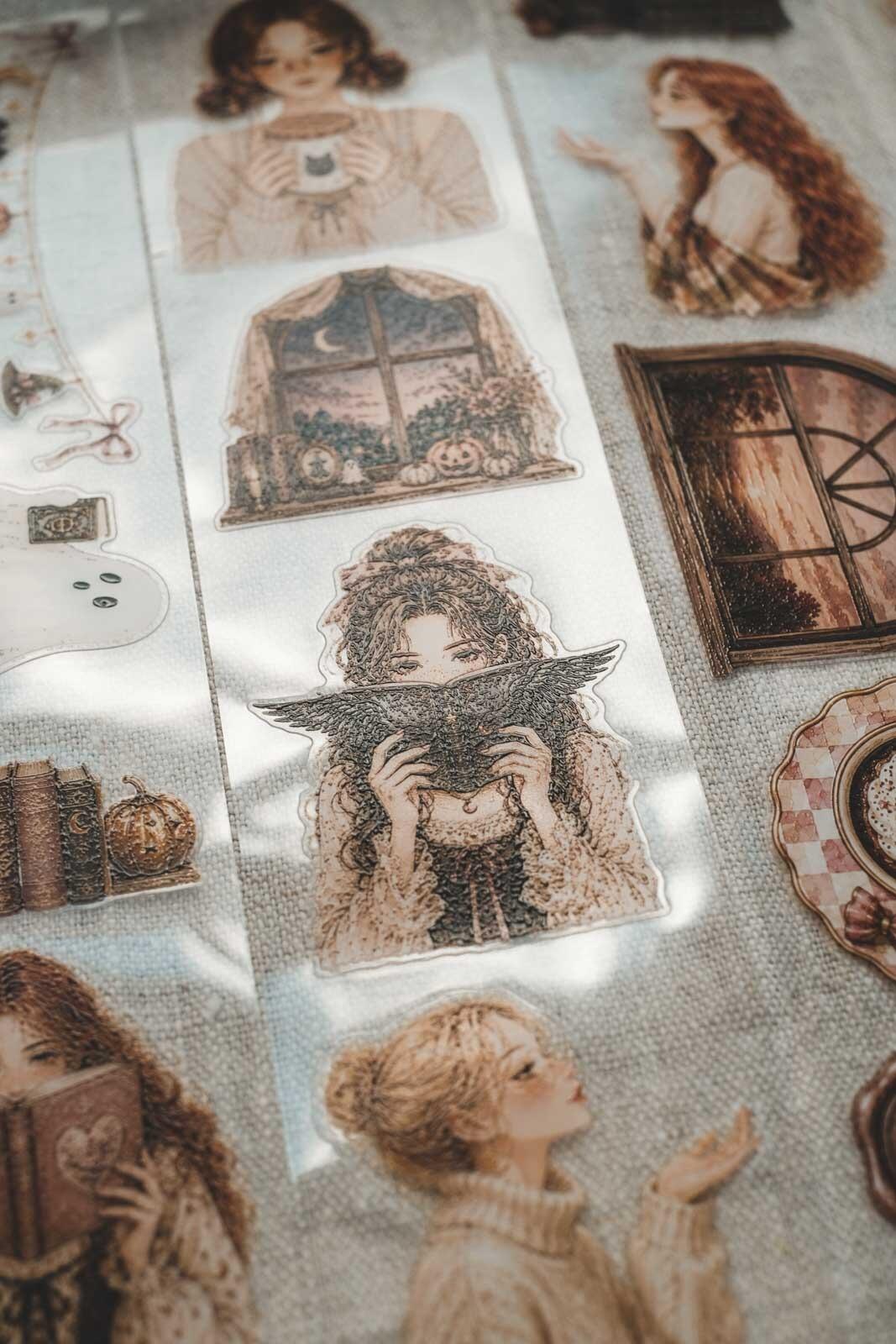 Cosy Pumpkin Booklover Girls 6cm Wide Kiss Cut Ink PET Tape — image 8