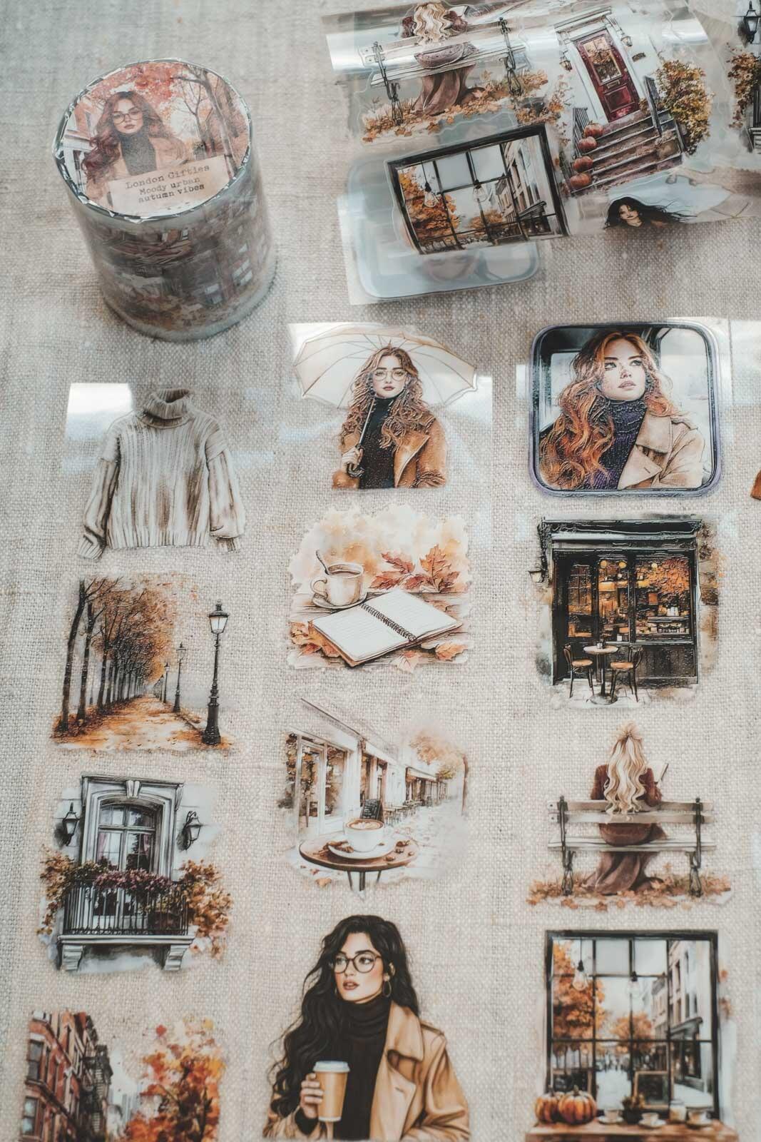 Moody Urban Autumn Vibes 6cm Wide Kiss Cut Ink PET Tape — image 4