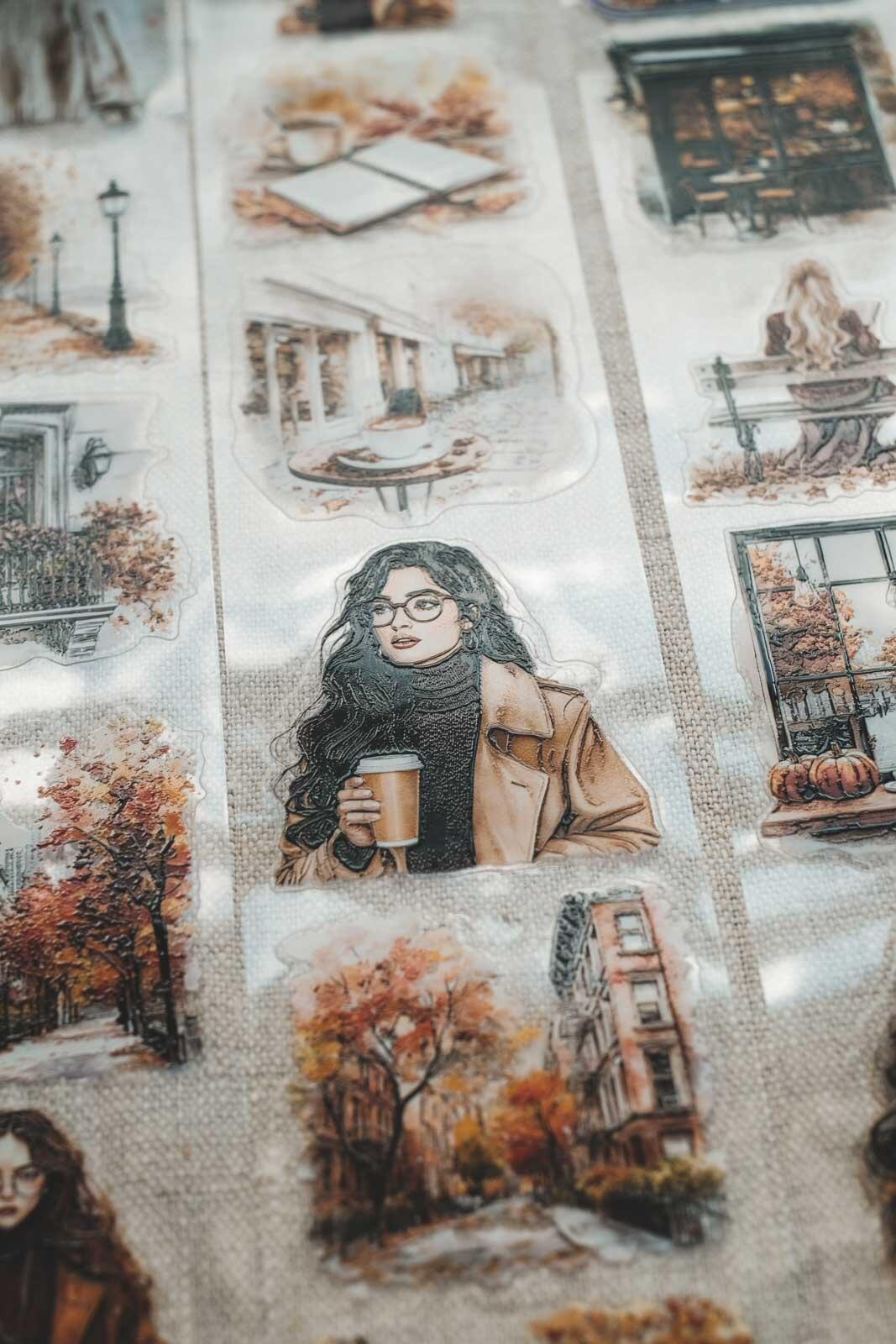 Moody Urban Autumn Vibes 6cm Wide Kiss Cut Ink PET Tape — image 8