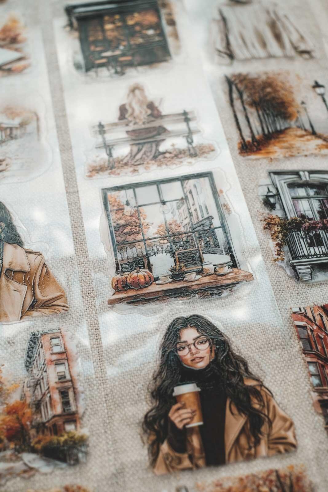 Moody Urban Autumn Vibes 6cm Wide Kiss Cut Ink PET Tape — image 9