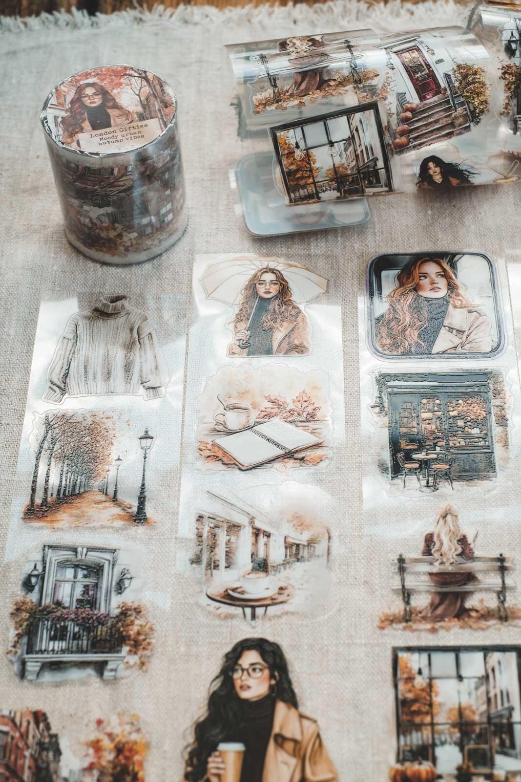 Moody Urban Autumn Vibes 6cm Wide Kiss Cut Ink PET Tape — image 11