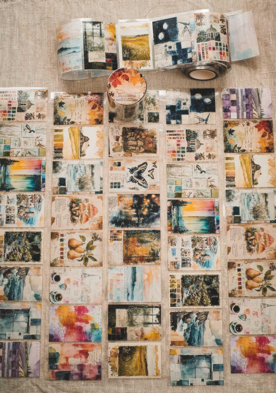 Mixed Media Travel Journal Pages 8cm Wide Holographic Kiss-Cut 3D Gloss PET Tape — image 17