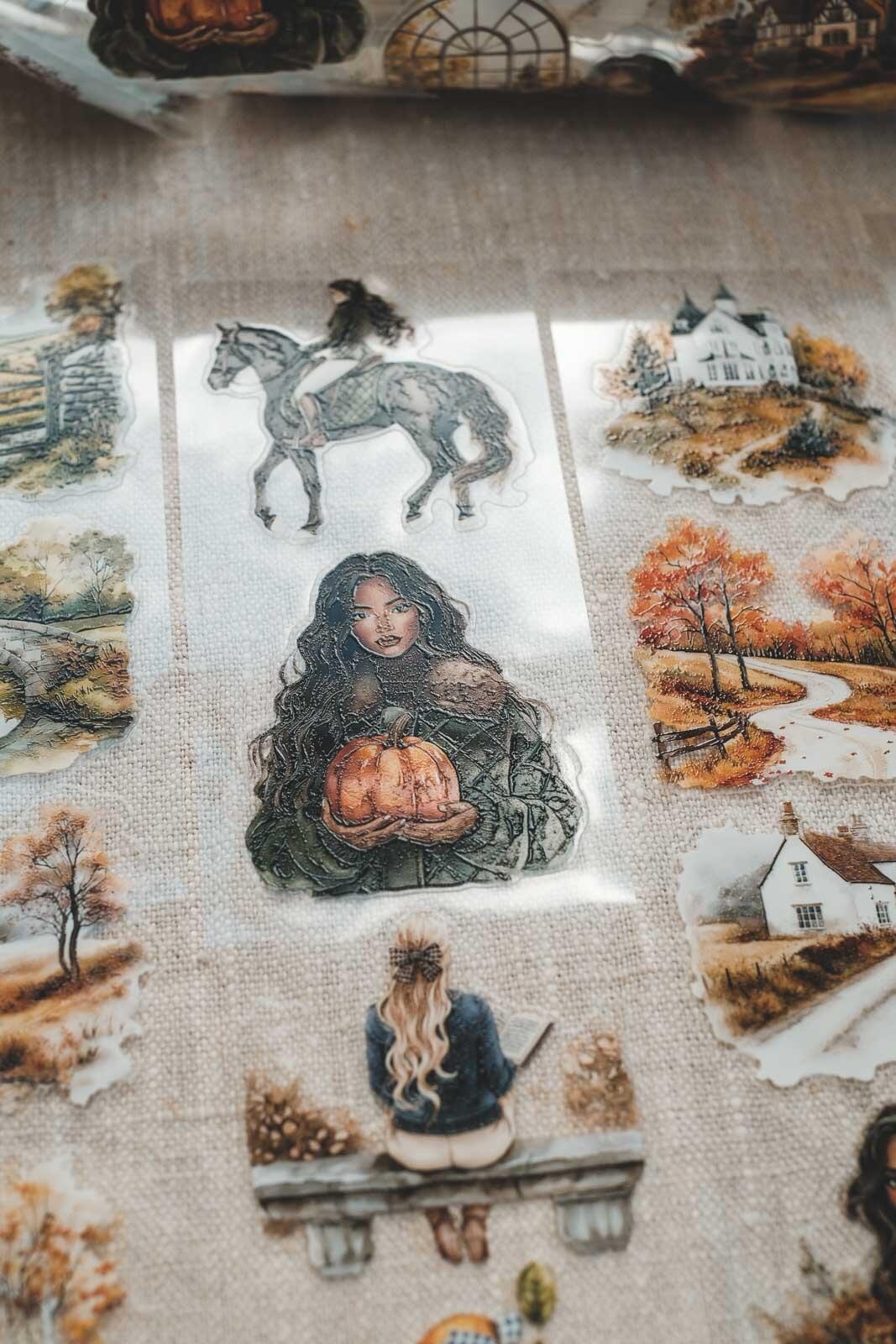 Cosy English Autumn Countryside 6cm Wide Kiss Cut Ink PET Tape — image 8