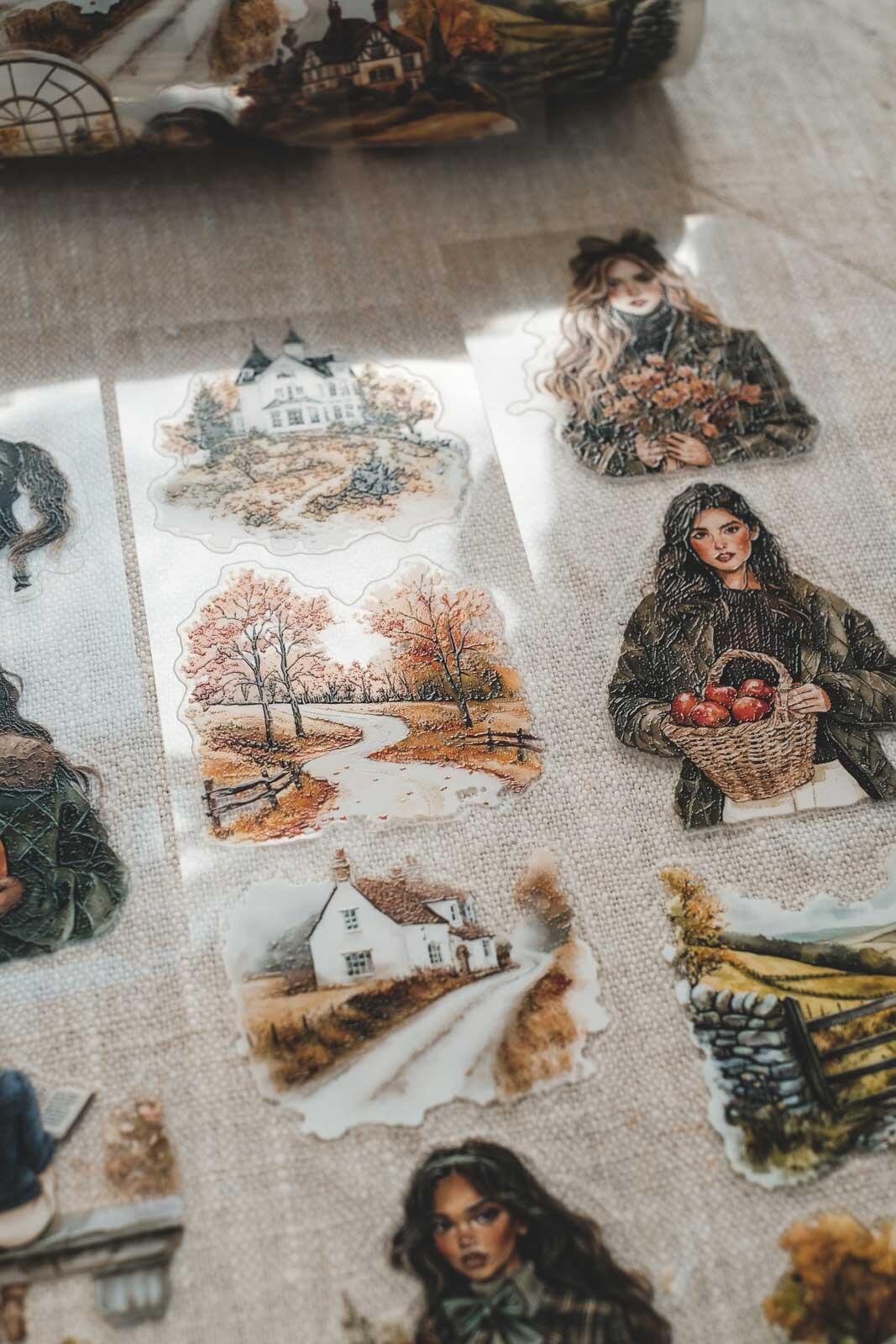 Cosy English Autumn Countryside 6cm Wide Kiss Cut Ink PET Tape — image 9