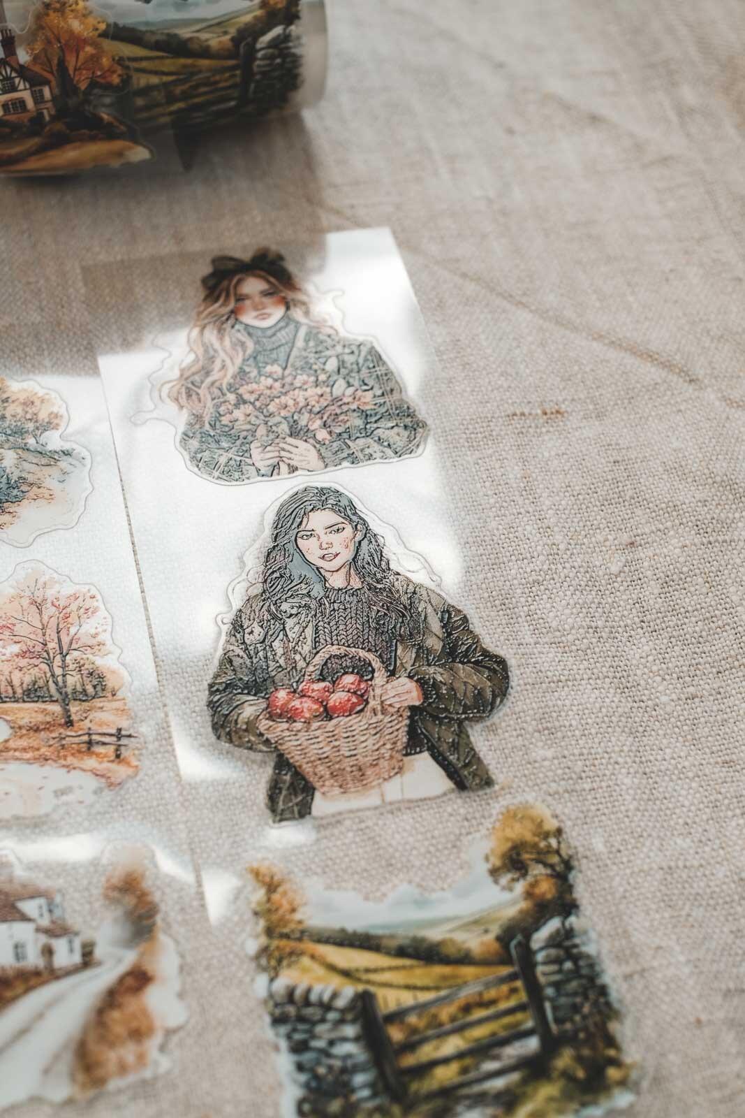 Cosy English Autumn Countryside 6cm Wide Kiss Cut Ink PET Tape — image 10