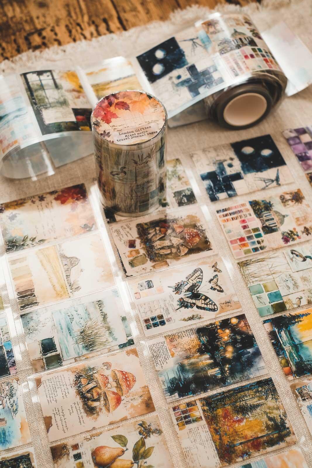 Mixed Media Travel Journal Pages 8cm Wide Holographic Kiss-Cut 3D Gloss PET Tape — image 18