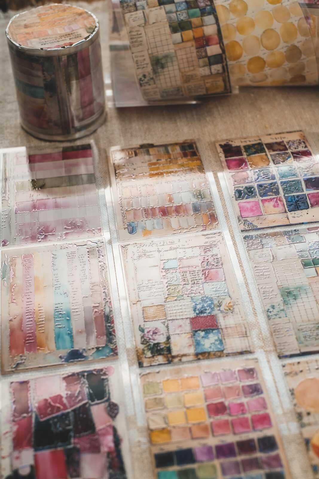 Colourful Textile Swatchbook Pages 6cm Wide Holographic Kiss-Cut 3D Gloss PET Tape — image 9
