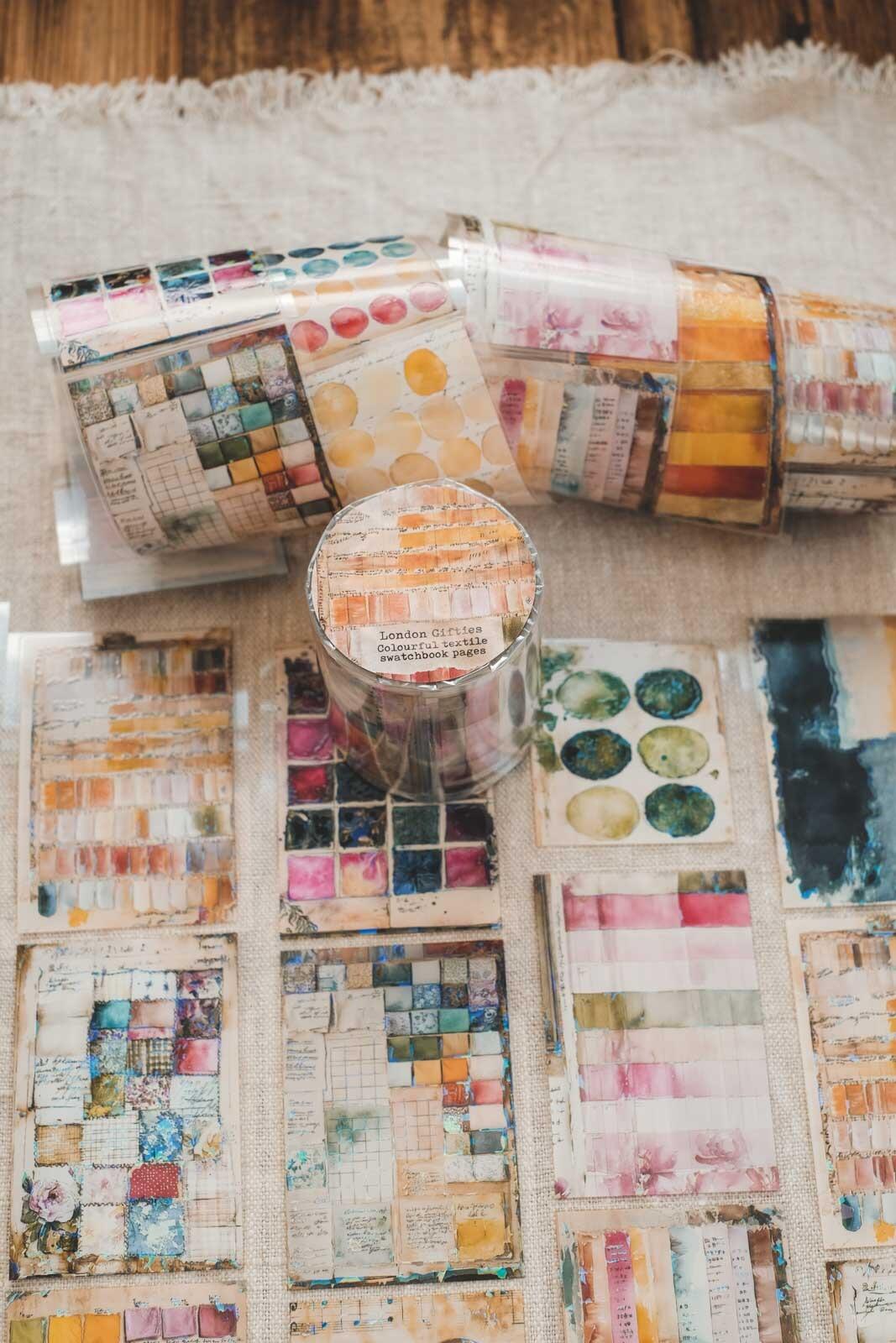 Colourful Textile Swatchbook Pages 6cm Wide Holographic Kiss-Cut 3D Gloss PET Tape — image 16