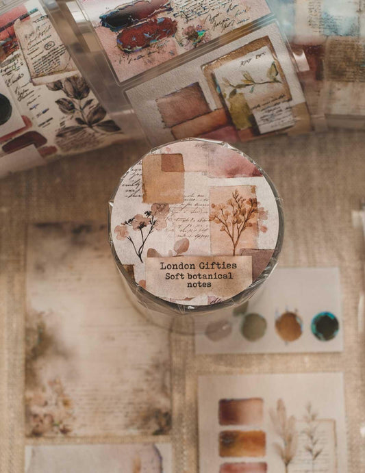 Soft Botanical Notes 6cm Wide Holographic Kiss-Cut 3D Gloss PET Tape — image 1