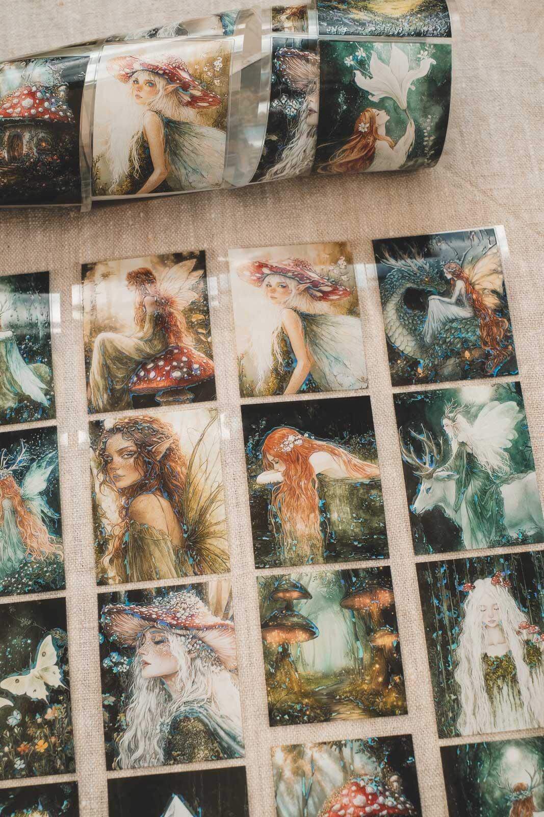 Enchanted Green Forest Dwellers 6cm Wide Holographic Kiss-Cut 3D Gloss PET Tape — image 4